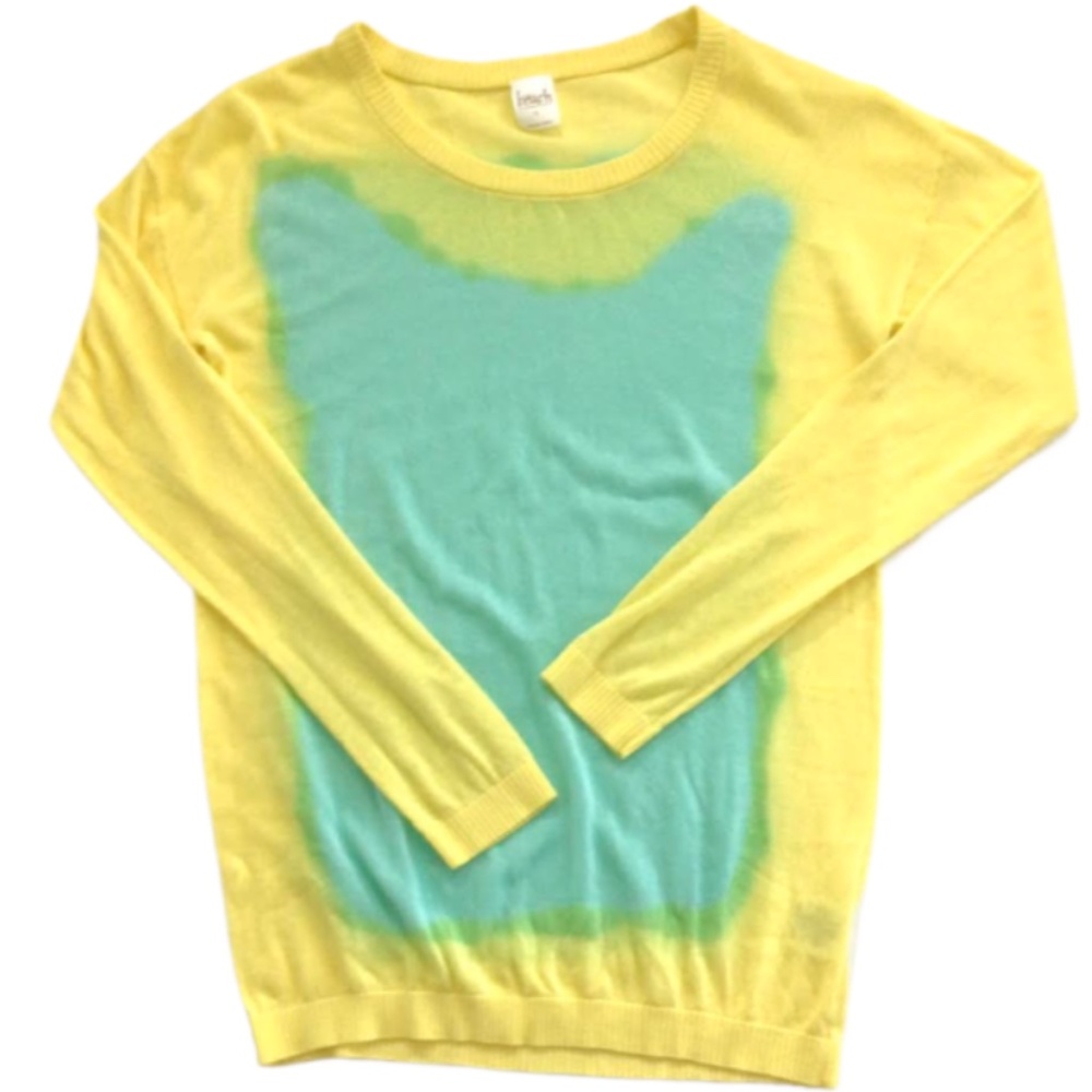 INC Beach Womens Lightweight Yellow and Ombre Green and Blue Sweater, S